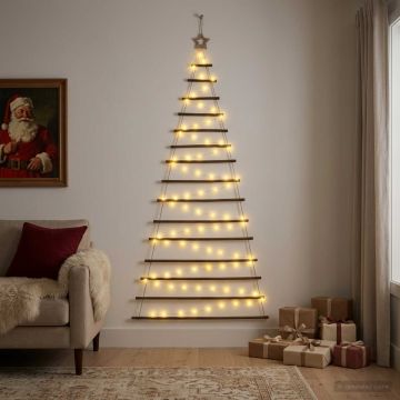 Albero di Natale appeso 210 cm 130 LED Bianco caldo