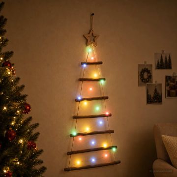 Albero di Natale appeso 90 cm 30 LED Multicolore