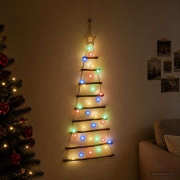 Albero di Natale appeso 120 cm 50 LED Multicolore