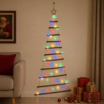 Albero di Natale appeso 150 cm 80 LED Multicolore