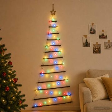 Albero di Natale appeso 180 cm 100 LED Multicolore