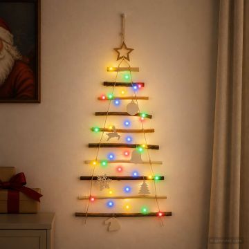Albero di Natale appeso 90 cm 30 LED Multicolore