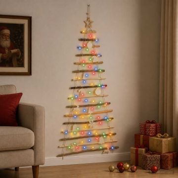 Albero di Natale appeso 150 cm 80 LED Multicolore