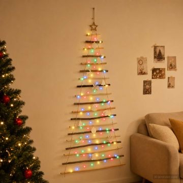 Albero di Natale appeso 180 cm 100 LED Multicolore