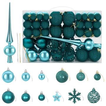 Set di Palline di Natale 111 pz Verde 6 cm Polistirolo