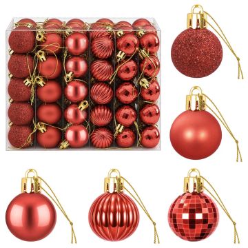 Set di Palline di Natale 150 pz Rosso 3 cm Polistirolo