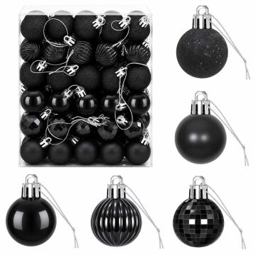 Set di Palline di Natale 150 pz Nero 3 cm Polistirolo
