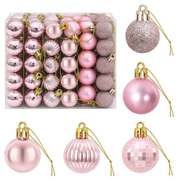 Set di Palline di Natale 150 pz Rosa 3 cm Polistirolo