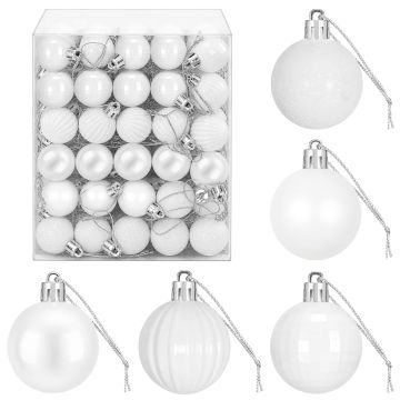 Set di Palline di Natale 150 pz Bianco 3 cm Polistirolo
