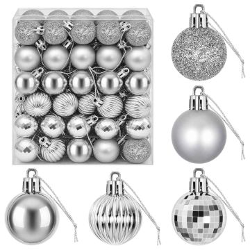 Set di Palline di Natale 150 pz Argento 3 cm Polistirolo