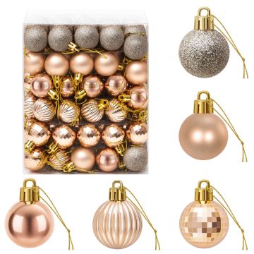 Set di Palline di Natale 150 pz Oro rosa 3 cm Polistirolo