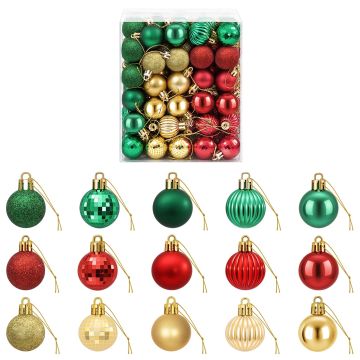 Set di Palline di Natale 150 pz Rosso, oro e verde 3 cm