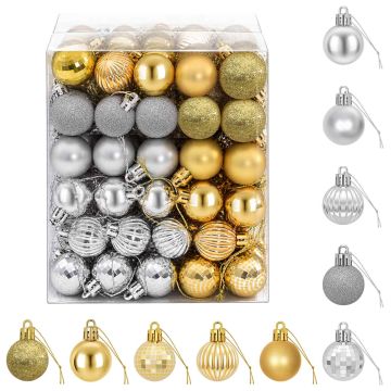 Set di Palline di Natale 150 pz Argento e oro 3 cm Polistirolo