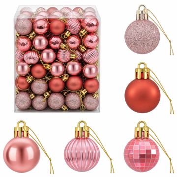 Set di Palline di Natale 150 pz Rosa e rosé 3 cm Polistirolo