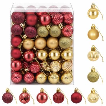 Set di Palline di Natale 150 pz Oro e rosso vino 3 cm