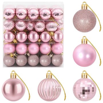 Set di Palline di Natale 100 pz Rosa 4 cm Polistirolo