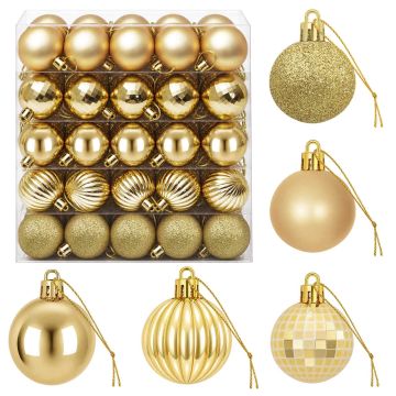 Set di Palline di Natale 100 pz Oro 4 cm Polistirolo