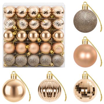 Set di Palline di Natale 100 pz Oro rosa 4 cm Polistirolo
