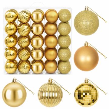 Set di Palline di Natale 50 pz Oro 8 cm Polistirolo
