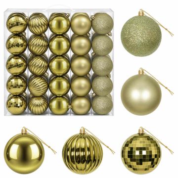Set di Palline di Natale 50 pz Verde chiaro 8 cm Polistirolo