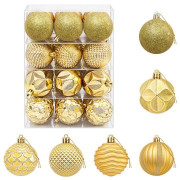 Set di Palline di Natale 36 pz Oro 6 cm Polistirolo