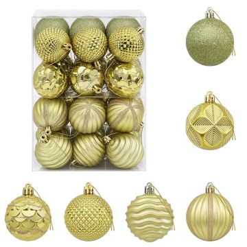 Set di Palline di Natale 36 pz Verde chiaro 6 cm Polistirolo