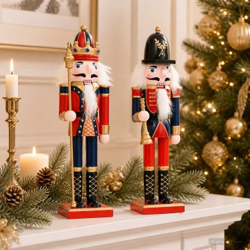 Schiaccianoci di Natale TURKU 2 pz Rosso e Nero 30 cm