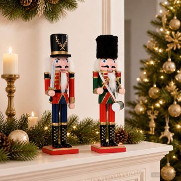 Schiaccianoci di Natale TURKU 2 pz Rosso e Nero 30 cm