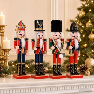 Schiaccianoci di Natale TURKU 4 pz Rosso e Nero 30 cm