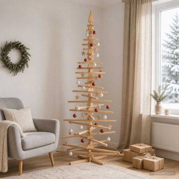 Albero di Natale in legno KOTKA 240 cm Legno Massello di Pino