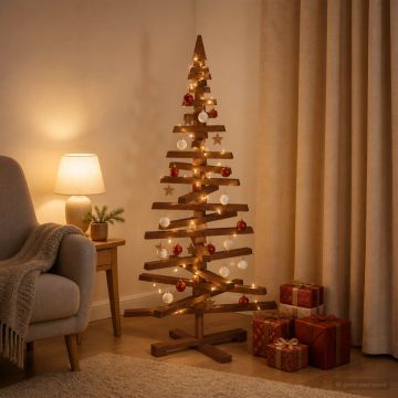 Albero di Natale in legno KOTKA 120 cm Legno Massello di Pino