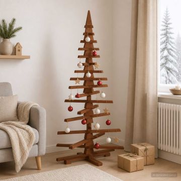 Albero di Natale in legno KOTKA 150 cm Legno Massello di Pino
