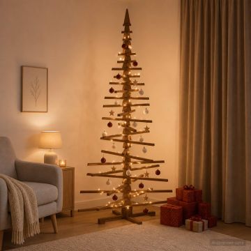 Albero di Natale in legno KOTKA 210 cm Legno Massello di Pino
