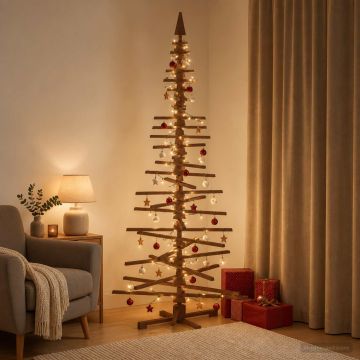 Albero di Natale in legno KOTKA 240 cm Legno Massello di Pino