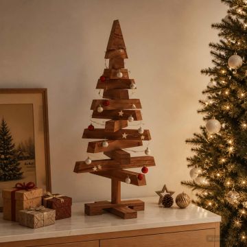 Albero di Natale in legno KOTKA 60 cm Legno Massello di Pino