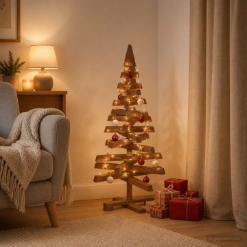 Albero di Natale in legno KOTKA 90 cm Legno Massello di Pino
