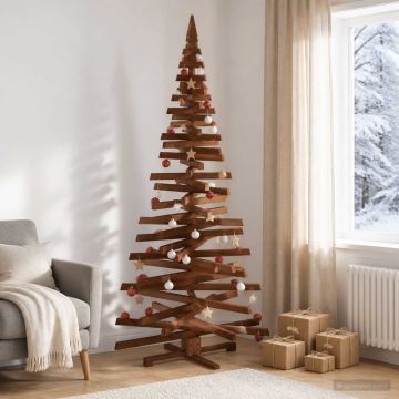 Albero di Natale in legno KOTKA 210 cm Legno Massello di Pino