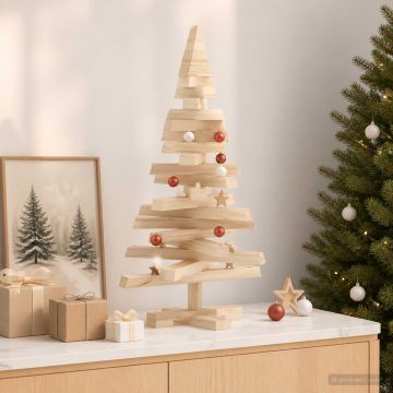 Albero di Natale in legno KOTKA 60 cm Legno Massello di Pino
