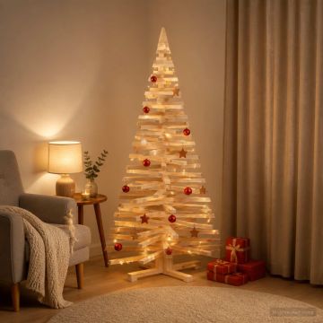 Albero di Natale in legno KOTKA 150 cm Legno Massello di Pino