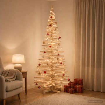 Albero di Natale in legno KOTKA 210 cm Legno Massello di Pino