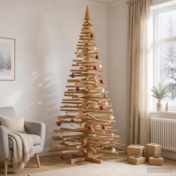 Albero di Natale in legno KOTKA 210 cm Legno Massello di Pino