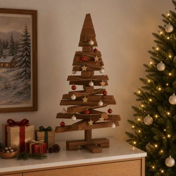 Albero di Natale in legno KOTKA 60 cm Legno Massello di Pino