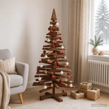Albero di Natale in legno KOTKA 120 cm Legno Massello di Pino