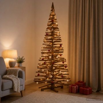 Albero di Natale in legno KOTKA 240 cm Legno Massello di Pino