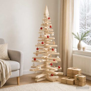 Albero di Natale in legno KOTKA 150 cm Legno Massello di Pino