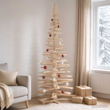 Albero di Natale in legno KOTKA 240 cm Legno Massello di Pino