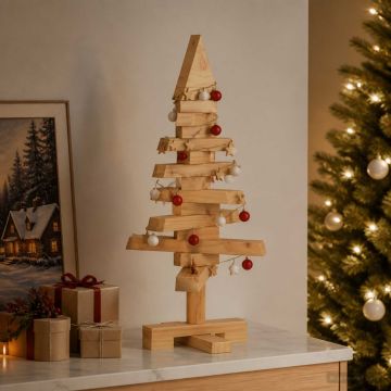 Albero di Natale in legno KOTKA 60 cm Legno Massello di Pino
