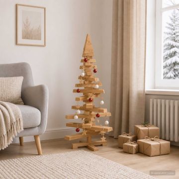 Albero di Natale in legno KOTKA 90 cm Legno Massello di Pino