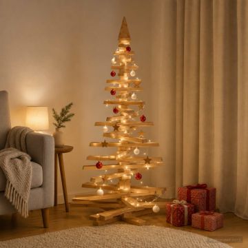 Albero di Natale in legno KOTKA 150 cm Legno Massello di Pino