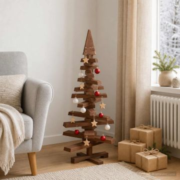 Albero di Natale in legno KOTKA 90 cm Legno Massello di Pino
